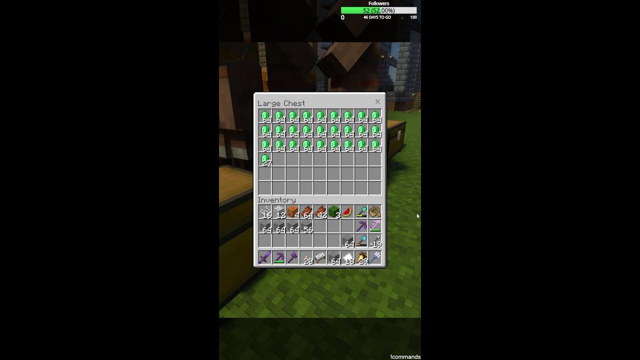 Filling a Doube Chest With Emeralds (Portrait)